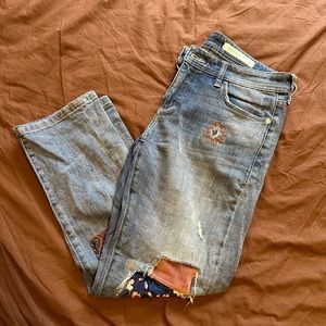 Anthropologie Patched Boyfriend Jeans